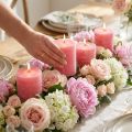 Durchgefärbte Kerzen Rosa 60x80mm 4St | Floristik21.de