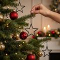 Glitzernde Hängedeko Sterne Schwarz Weihnachten Ø7,5cm 40er Set für festliche Dekoration | Floristik21.de