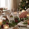 Deko-Rentier Weiß mit Glitzer – Winterliche Weihnachtsdeko 20cm 3St | Floristik21.de