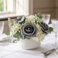 Foam-Rose Ø7,5cm Grau 18 St | Floristik21.de