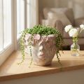 Pflanzkopf Blumentopf Aufhänger Beton-Look Rosa Vintage Garten Deko | Floristik21.de