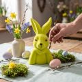 Denkender Hase Ostern Hasenbüste – 2. Wahl – Gelbgrün 16,5×13×27cm | Floristik21.de