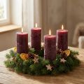 Durchgefärbte Kerzen Burgund 50x100mm 4St | Floristik21.de