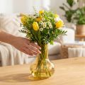 Vase Gelb Glasvase bauchig Blumenvase Glas Ø10,5cm H15cm | Floristik21.de