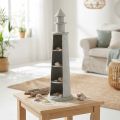 Leuchtturm Shabby Chic Creme Sommerdeko maritim Ø14,5cm H51cm | Floristik21.de