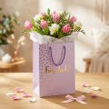 Elegante Geschenktüte Lila mit Henkeln „Für dich!“ Papier 18×10×23cm 2St | Floristik21.de