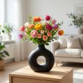 Vase Modern Keramik Schwarz Modern Oval 21×7×20cm | Floristik21.de