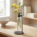 Dekovase Dekoflasche mit Metallständer Schwarz Ø16cm | Floristik21.de