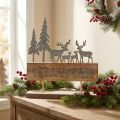 Silhouette mit Rehen, Herbstdeko zum Stellen, Willkommensschild Wald-Diorama, Weihnachten H31cm B28,5cm | Floristik21.de