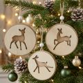 Anhänger mit Rehen, Deko-Medaillion, Holzdeko, Advent Ø9,5cm 6St | Floristik21.de
