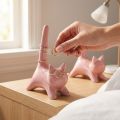 Keramik Figur Katze Rosa 14cm im 2er-Set – Dekoration und Schmuckhalter | Floristik21.de