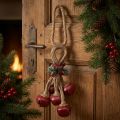 Weihnachtsdeko zum Hängen Rote Schellen mit Schleife 51cm, Festliche Hängedeko, Weihnachtsanhänger, Türkranz | Floristik21.de