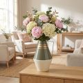 Nostalgische Metallvase mit Henkel im Vintage Look - Creme/Grau/Gold Ø19cm H31cm | Floristik21.de