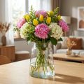 Deko Glas Vase Blumenvase Retro Klar Ø22,5cm H29cm | Floristik21.de