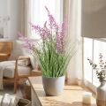 Dekopflanze künstlich mit grünen Blättern und lila Blüten 67 cm | Floristik21.de