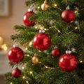 Rote Glas-Weihnachtskugeln im 24er Set, glänzend, Ø6cm für festlichen Baumschmuck | Floristik21.de