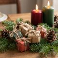 Papier-Geschenkboxen Mini Set, Rot-Grün-Natur, 2,5x3 cm, 18 Stück - Weihnachtsdeko | Floristik21.de
