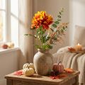 Kunstblumen Deko Dahlien Künstliche Blüten Orange 62cm | Floristik21.de