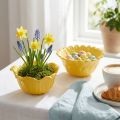 Dekorative Keramik-Blumenschale Gelb 13 cm, 2er-Set für kreative Dekoideen | Floristik21.de