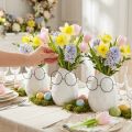 Vase mit Brille Osterdeko Keramik Weiß Ø8,5cm H13cm 3 St | Floristik21.de