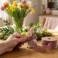 Samtband Ostereier Dekoband Ostern Altrosa 40mm 5m | Floristik21.de