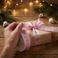 Geschenkband Sterne Weihnachtsband Rosa Glitzerband Floristikbedarf | Floristik21.de