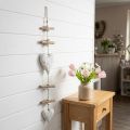 Dekohänger Holz Rundholz Holzherzen Weiß Natur H85cm | Floristik21.de