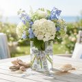 Geschenkband Maritime Deko Muscheln Blau 25mm 15m | Floristik21.de