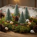Beschneite Mini Tannenbäume 8cm Set für Winter- und Weihnachtsdekoration | Floristik21.de