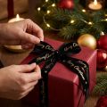 Geschenkband Weihnachtsband Schwarz Samtband 25mm 20m | Floristik21.de