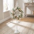 Kranzhalter Shabby Chic Weiß Kranzständer Metall 4 Haken H76cm | Floristik21.de