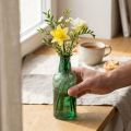 Mini Vase Glas Flaschenvase Blumenvase Grün Ø6cm H17cm | Floristik21.de