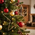 Weihnachtsdeko Metallstern Gold Deko Stern Anhänger 20cm 6 St | Floristik21.de
