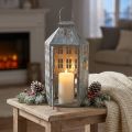 Vintage Deko Laterne Metall Lichthaus Shabby Chic H41,5cm | Floristik21.de