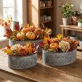 Dekoschale Metall Steckschale Oval Grau L22,5/19,5/16cm 3er-Set | Floristik21.de