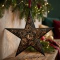 Weihnachtsanhänger Stern Metallstern Schwarz H25,5cm | Floristik21.de