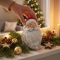 Weihnachtsmann Figur Santa Claus Rot, Weiß Polyresin 15cm | Floristik21.de