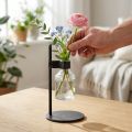 Dekovase Dekoflasche mit Metallständer Schwarz Ø13cm | Floristik21.de