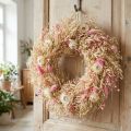 Deko Kranz Haferkranz Naturkranz Strohblumen Rosa Ø29cm | Floristik21.de