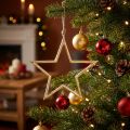Weihnachtsdeko Stern, Adventsdeko, Stern Anhänger Golden B24,5cm | Floristik21.de