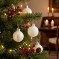 Weihnachtskugeln Perlmutt Weiß Kunststoff Ø3cm 14St | Floristik21.de