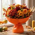 Manschettenpapier 37,5cm Orange Karo 100m | Floristik21.de