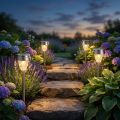 LED Gartenleuchten Solar mit Timer Warmweiß H35cm 4 St | Floristik21.de