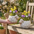 Keramik Schafe Pflanzgefäße im 2er Set Weiß Wasserdicht Deko für Garten und Wohnung | Floristik21.de