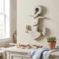 Anker Deko Holz Maritime Deko Weiß Blau 42cmx25cmx3,5cm | Floristik21.de