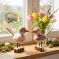 Holzvogel Dekofigur Fensterdeko Frühling Rosa H15cm 2St | Floristik21.de
