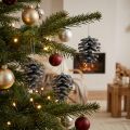 Christbaumschmuck Deko Zapfen Glitter Anthrazit H7cm 6St | Floristik21.de
