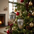 Vintage Weihnachtsbaumschmuck Eichel Glas Weihnachtsanhänger H14cm Ø10cm 2St | Floristik21.de