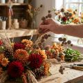 Dekozweig, Platane mit Früchten, Herbstdeko, künstliche Platane Braun L82cm Ø2–4cm | Floristik21.de