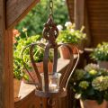 Metallkrone zum Hängen mit Haken Rostbraun Ø11cm H17cm | Floristik21.de